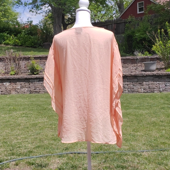 🌟 3 for $15 Deal! 🌟Torrid peach pink sheer white lace blouse 0 - Picture 4 of 7